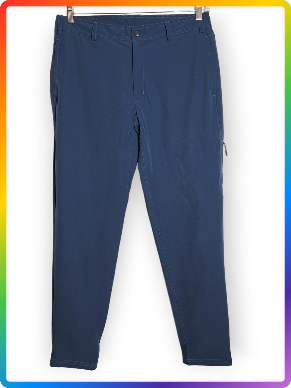 Mack Weldon Radius Flex Jogger Pants SIZE L Navy Stretch Travel 5 Zip Pocket